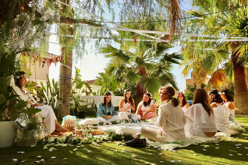 Bridal shower garden gathering